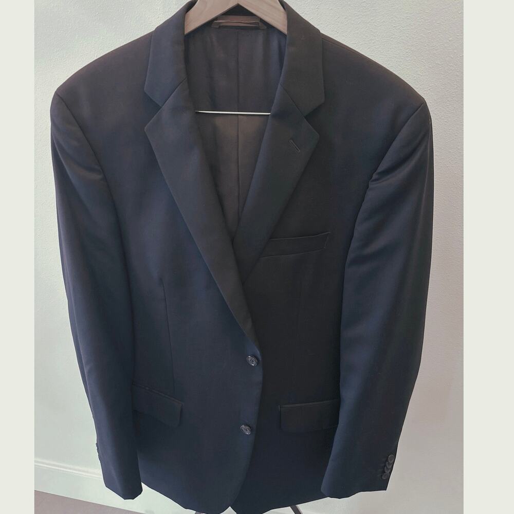ALFANI Men's Suit Jacket Dark Navy Blue 44R Wool Sport Coat 100% Wool